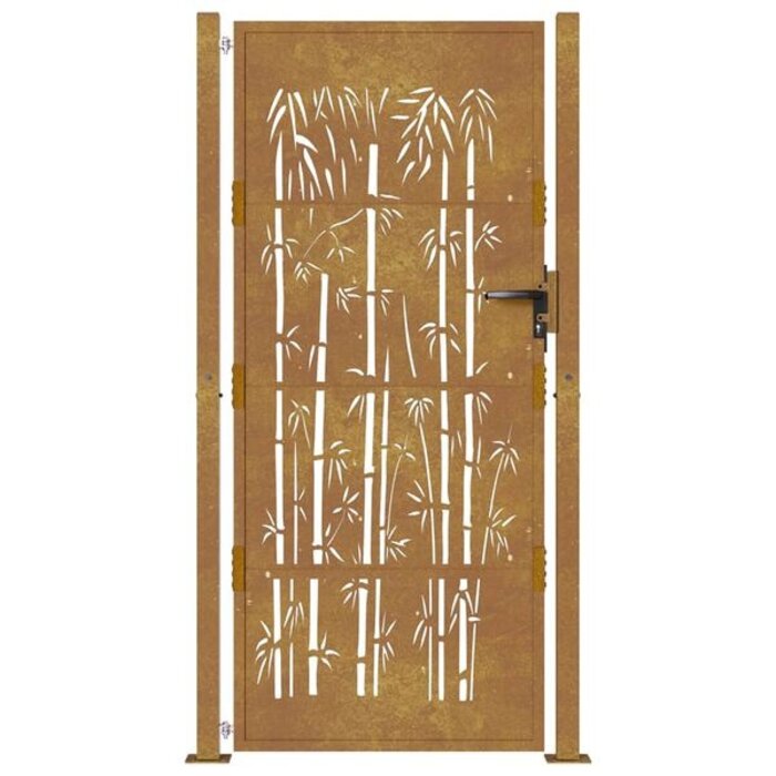 Vidaxl Portillon de jardin acier Corten motif bambou 100x200 cm - Jusqu'à -35%