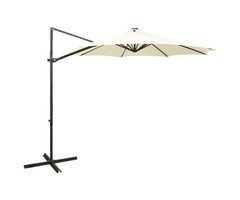 Vidaxl Parasol déporté LED 300 cm - Sable - Jusqu'à -41% sur le prix neuf