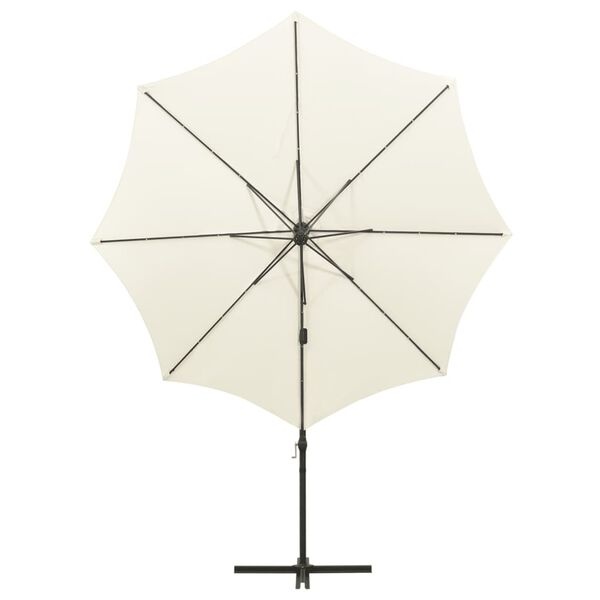 Vidaxl Parasol déporté LED 300 cm - Sable - Jusqu'à -41% sur le prix neuf