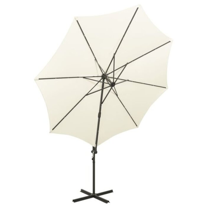 Vidaxl Parasol déporté LED 300 cm - Sable - Jusqu'à -41% sur le prix neuf