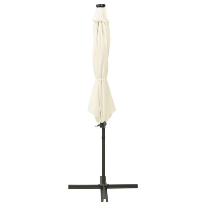 Vidaxl Parasol déporté LED 300 cm - Sable - Jusqu'à -41% sur le prix neuf