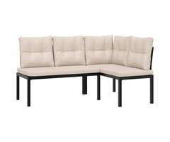 Vidaxl Lot de 2 bancs de jardin en acier noir - Jusqu'à 35% de réduction