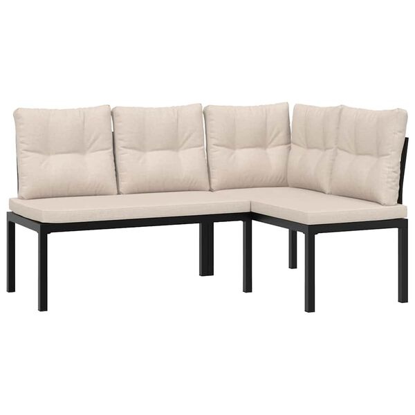 Vidaxl Lot de 2 bancs de jardin acier noir - 71% de remise