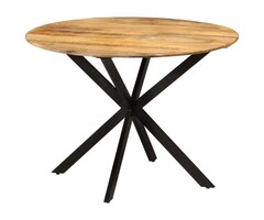 Vidaxl Table à manger ronde manguier et acier Ø 110 cm - Jusqu'à -41%