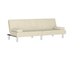 Vidaxl Canapé-lit avec porte-gobelets - Similicuir Crème - Jusqu'à -42%