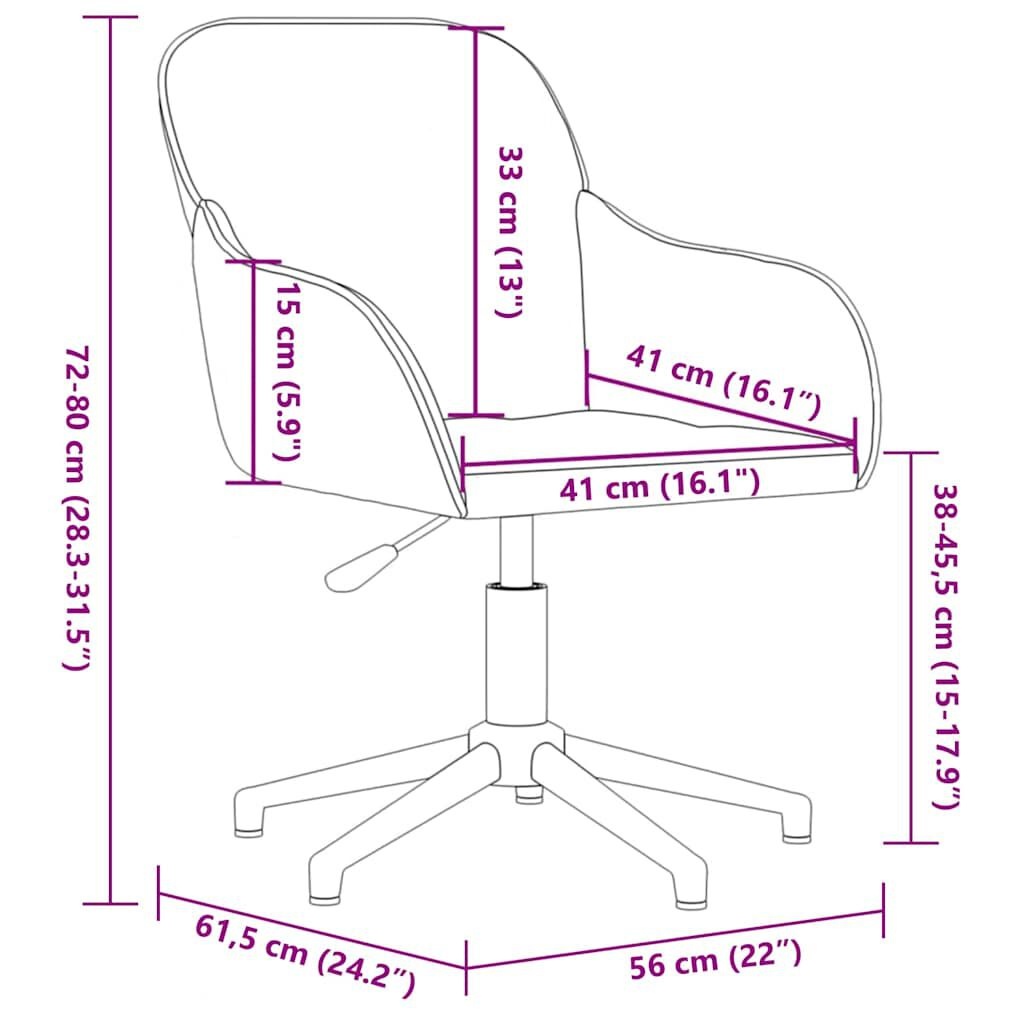 Vidaxl Chaise de bureau pivotante velours gris - Jusqu'à -34% sur votre achat