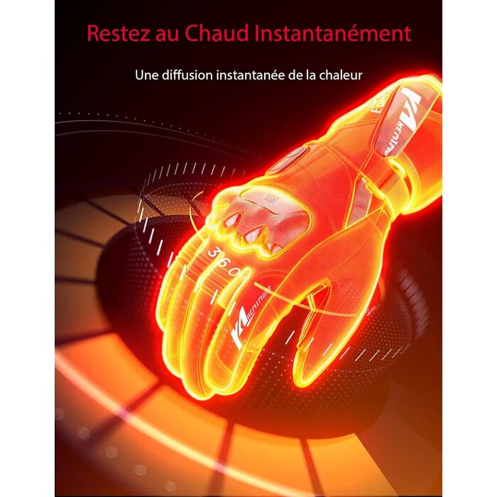 Kemimoto Gants chauffants imperméables taille L - Jusqu'à 78% de réduction