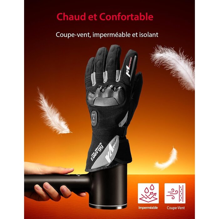 Kemimoto Gants chauffants imperméables taille L - Jusqu'à 78% de réduction