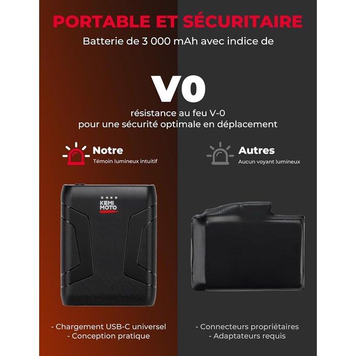 Kemimoto Gants chauffants imperméables taille L - Jusqu'à 78% de réduction