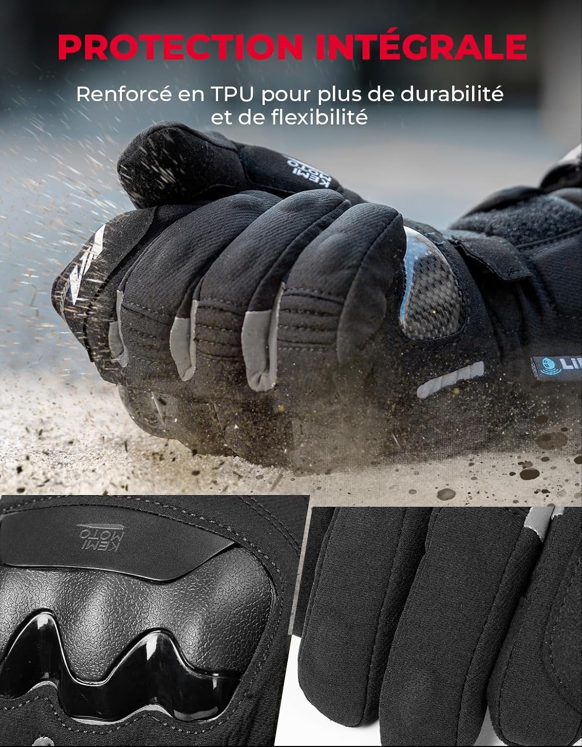 Kemimoto Gants chauffants imperméables taille L - Jusqu'à 78% de réduction