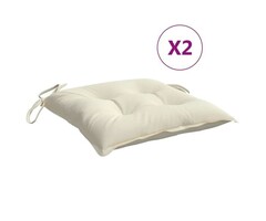 Vidaxl Lot de 2 coussins de chaise 50x50 cm - Blanc crème - Jusqu'à 38% de remise