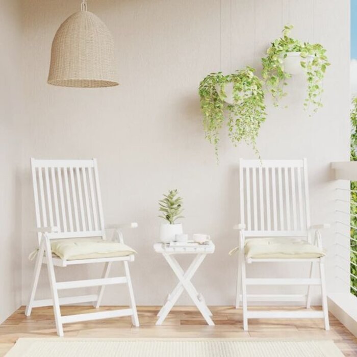 Vidaxl Lot de 2 coussins de chaise 50x50 cm - Blanc crème - Jusqu'à 38% de remise