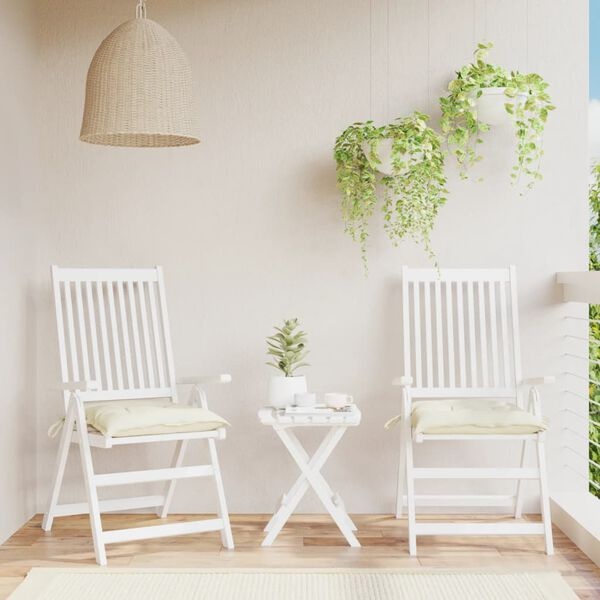Vidaxl Lot de 2 coussins de chaise 50x50 cm - Blanc crème - Jusqu'à 38% de remise