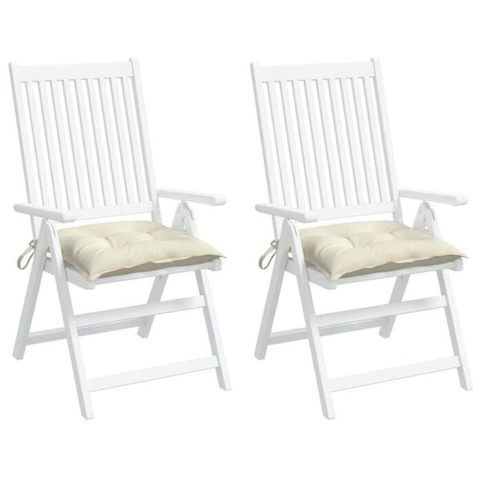 Vidaxl Lot de 2 coussins de chaise 50x50 cm - Blanc crème - Jusqu'à 38% de remise