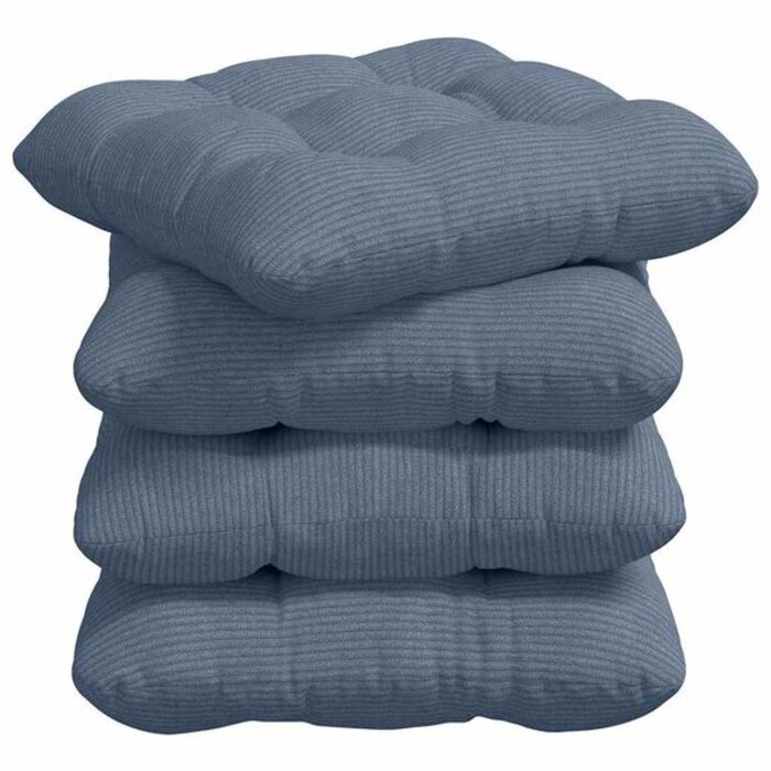 Vidaxl Lot de 4 coussins d'assise en coton bleu - Jusqu'à -39% de remise