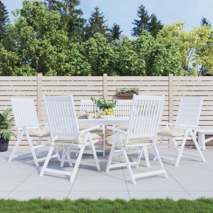 Vidaxl Lot de 6 coussins de chaise 50x50 cm, blanc crème - Jusqu'à -39%
