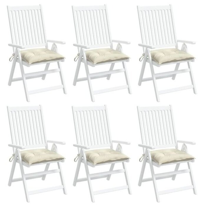 Vidaxl Lot de 6 coussins de chaise 50x50 cm, blanc crème - Jusqu'à -39%