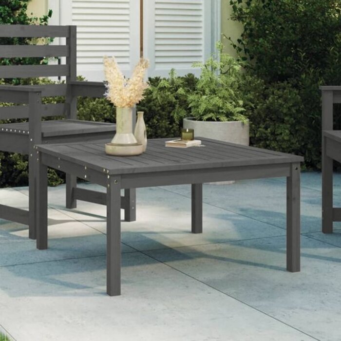 Vidaxl Table de jardin basse en pin massif gris - Jusqu'à 34% de réduction