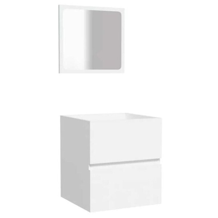 Vidaxl Meuble de salle de bain avec miroir blanc - Jusqu'à -40% sur l'outlet