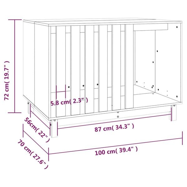 Vidaxl Niche pour chien en bois de pin massif 100x70x72 cm - Jusqu'à -41%