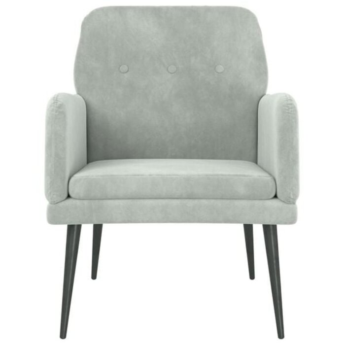 Vidaxl Fauteuil en velours gris clair - Confort et style - Jusqu'à -40%