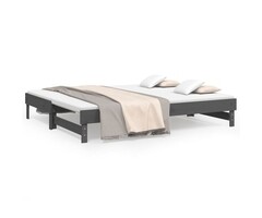 Vidaxl Canapé-lit gigogne en pin massif gris 90x200cm - Jusqu'à -41%