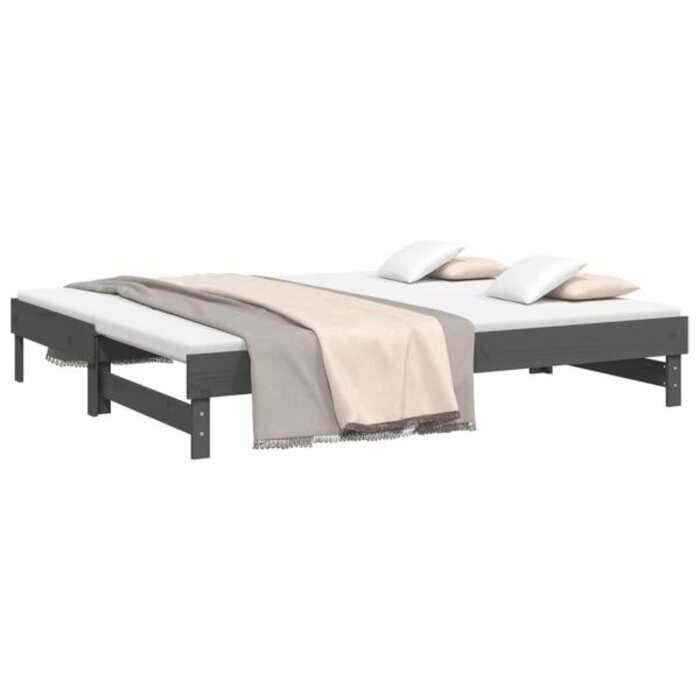 Vidaxl Canapé-lit gigogne en pin massif gris 90x200cm - Jusqu'à -41%