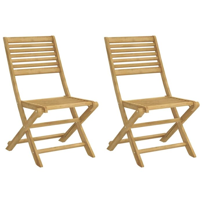 Vidaxl Lot de 2 chaises de jardin pliantes en acacia massif - Jusqu'à -41%