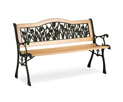 Viking Choice Banc de jardin classique en bois et fer - Jusqu'à -34% sur votre terrasse