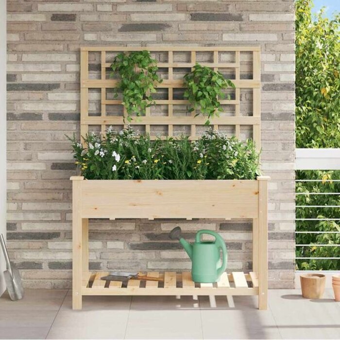 Vidaxl Jardinière avec treillis en bois massif - Jusqu'à -34% sur votre jardin