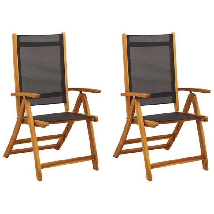 Vidaxl Lot de 2 chaises de jardin pliables en acacia - Jusqu'à 35% de remise