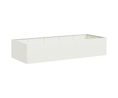 Vidaxl Grande jardinière acier blanc 200x80x40cm - Jusqu'à -41%