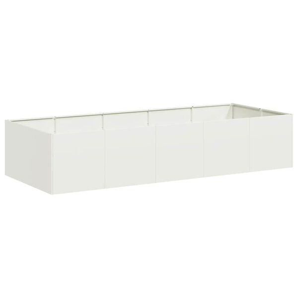 Vidaxl Jardinière en acier blanc 200 x 80 x 40 cm - Jusqu'à 34% de remise