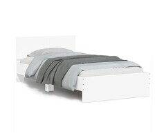 Vidaxl Cadre de lit 100x200 cm blanc avec tête de lit - Jusqu'à 40% de remise