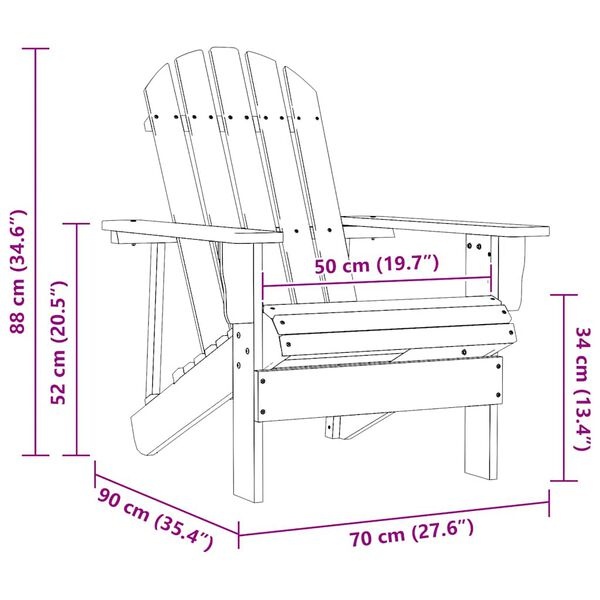 Vidaxl Chaise de jardin Adirondack en épicéa rose - Jusqu'à -34%