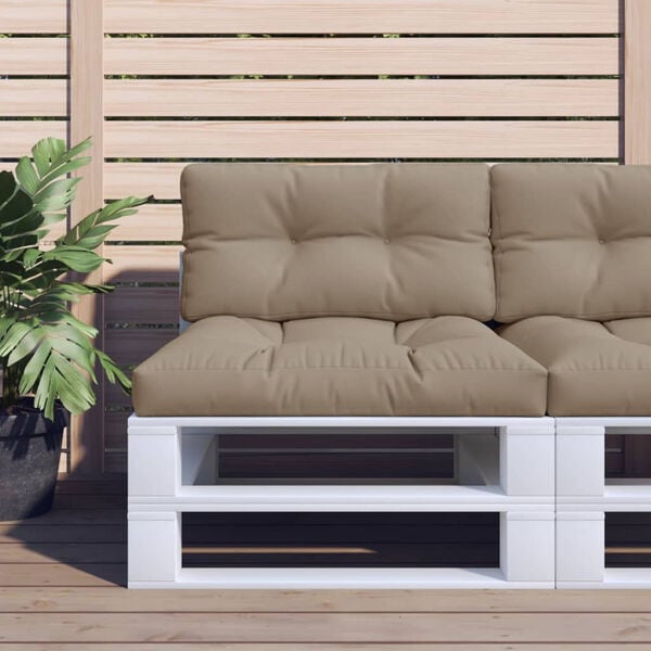 Vidaxl Lot de 2 coussins pour palette taupe - Jusqu'à -40% sur le prix
