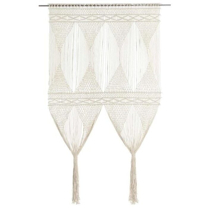 Vidaxl Rideau macramé 140x240 cm en coton - Crème - Jusqu'à -33%