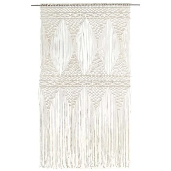 Vidaxl Rideau macramé 140x240 cm en coton - Crème - Jusqu'à -33%