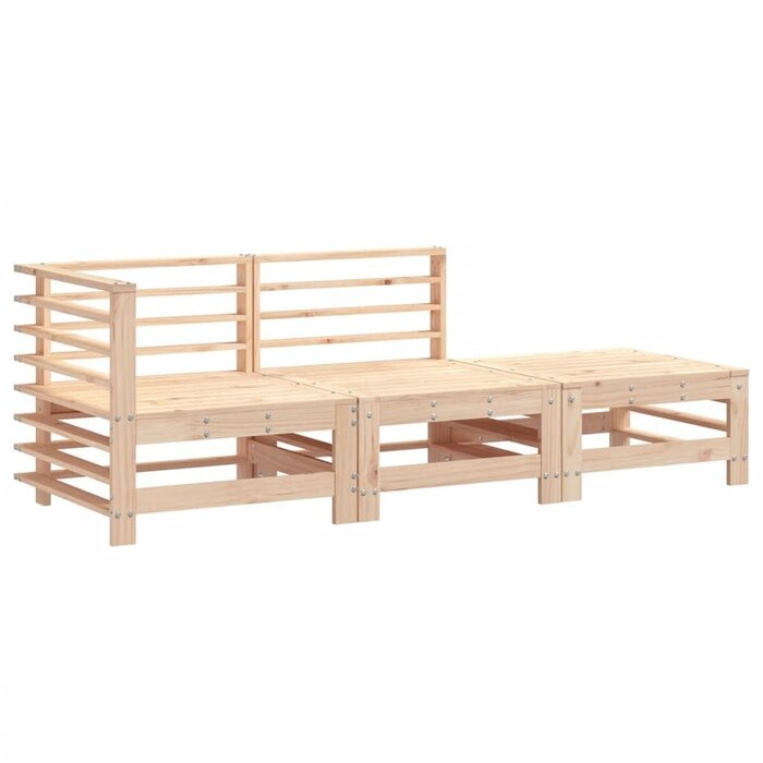 Vidaxl Salon de jardin 3 pièces en bois de pin massif - Jusqu'à 30% de remise
