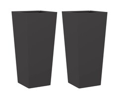 Vidaxl Lot de 2 jardinières en acier noir 35x75 cm - Jusqu'à -41%