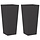 Lot de 2 jardinières en acier noir 35x35x75cm - Jusqu'à -34% en outlet