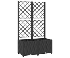 Vidaxl Jardinière avec treillis 80x40x136 cm - Noir - Jusqu'à -40%