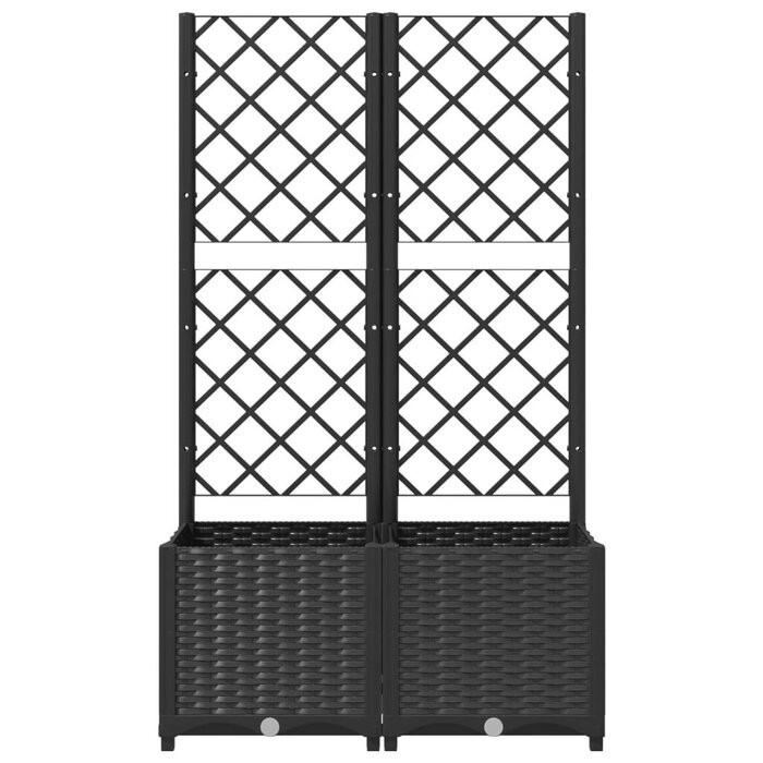 Jardinière avec treillis 80x40x136 cm - Noir - Jusqu'à -40%