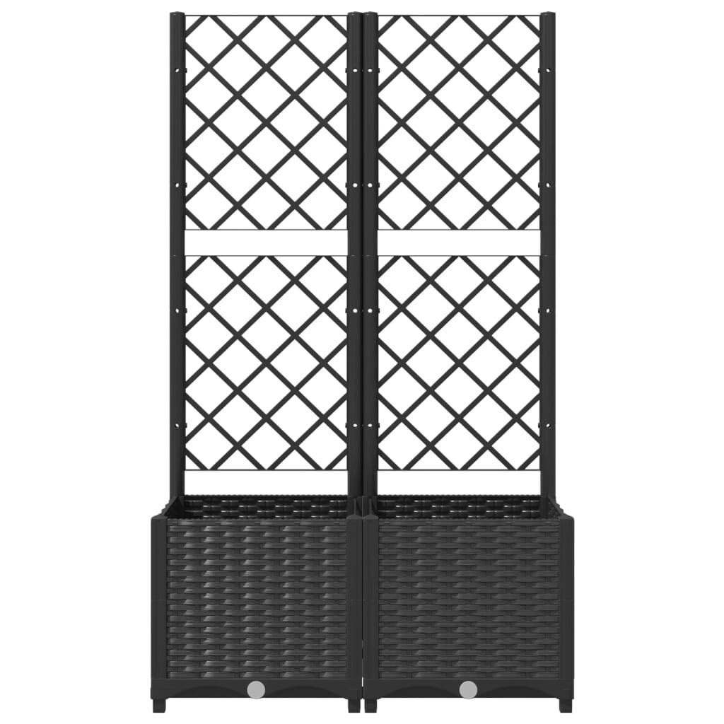 Jardinière avec treillis 80x40x136 cm - Noir - Jusqu'à -40%