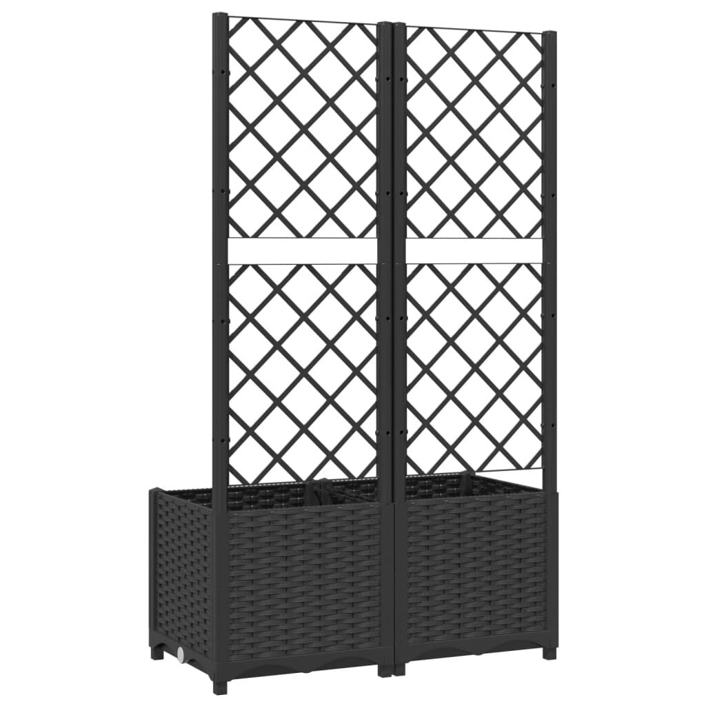 Jardinière avec treillis 80x40x136 cm - Noir - Jusqu'à -40%
