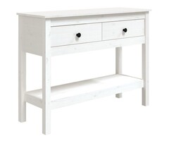 Vidaxl Console d'entrée en bois massif blanc - 100cm - Jusqu'à -41%
