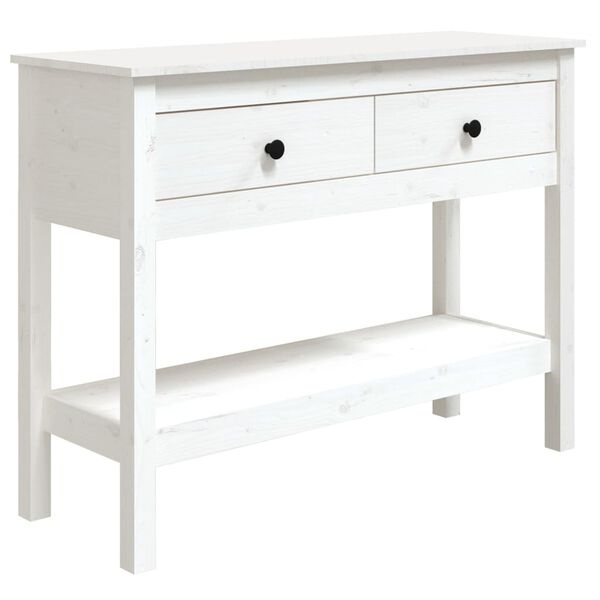 Console d'entrée en bois massif blanc - 100cm - Jusqu'à -41%
