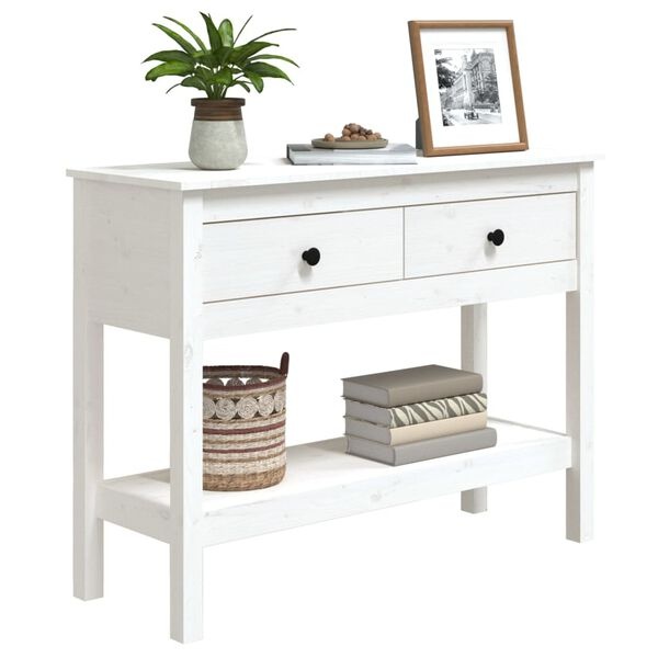 Console d'entrée en bois massif blanc - 100cm - Jusqu'à -41%