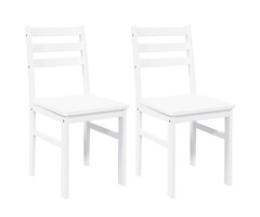 Vidaxl Ensemble de 2 chaises en bois d'hévéa blanc - Jusqu'à 41% de remise