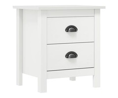 Vidaxl Table de chevet Hill en pin massif blanc - Jusqu'à -40%